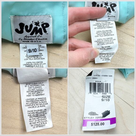 Vintage 1990s Aqua Tulle Halter Fit and Flare Prom Dress - Picture 6 of 8